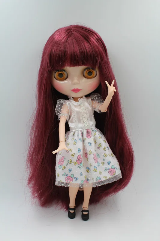 

Free Shipping BJD joint RBL-218J DIY Nude Blyth doll birthday gift for girl 4 colour big eyes dolls with beautiful Hair cute toy