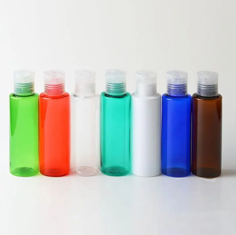 Wholesale 500pcs/lot 100ml High Quality Empty Multicolor PET Travel Lotion Refillable Bottle With Cap