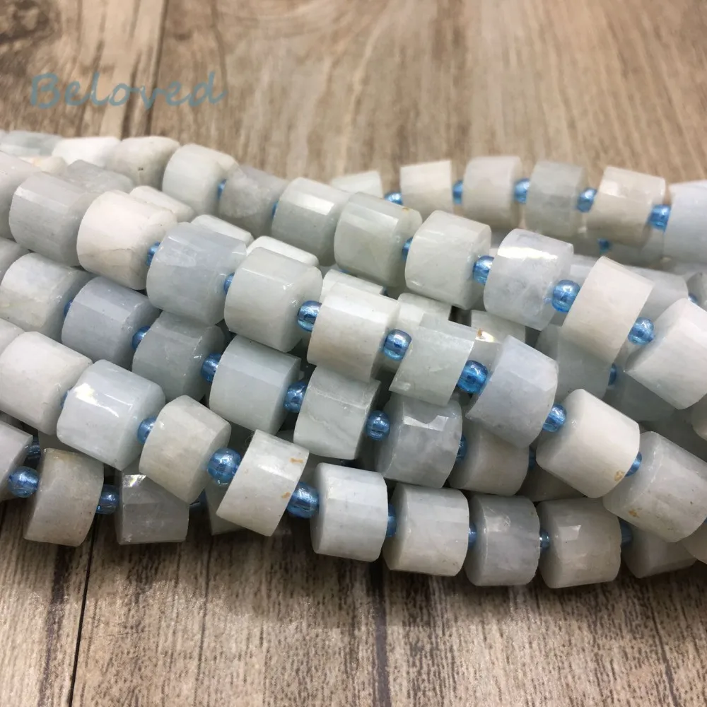 

6x8 мм оригинальные цилиндрические аквамариновые бусины, высококачественные синие кварцевые драгоценные камни, бусины для изготовления ювелирных изделий, BG18230
