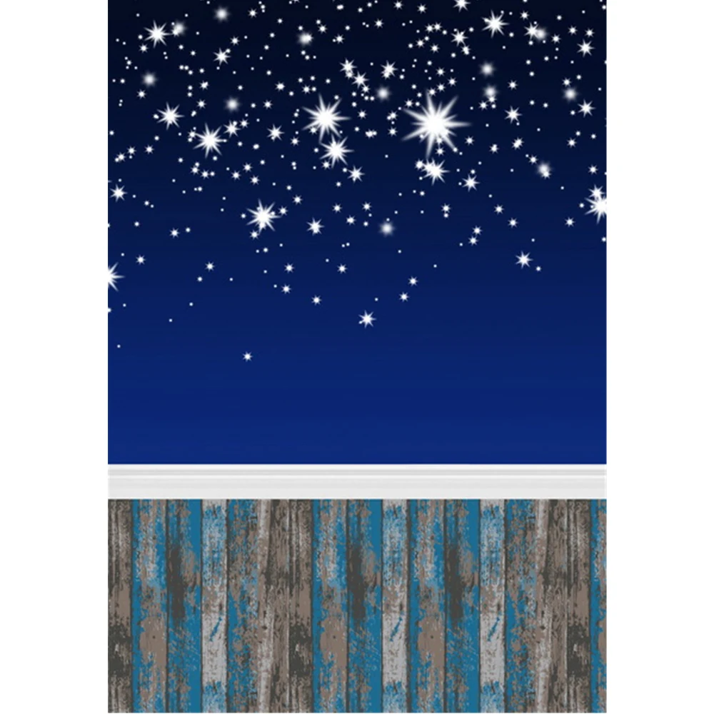 

Blue Sky Twinkle Twinkle Little Star Backdrop Baby Shower Newborn Photoshoot Props Boy Kids Photo Studio Backgrounds Wood Floor