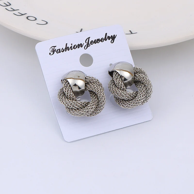 New Arrival Creative Mesh Chain Handmade Clip On Earrings No Pierced for Women Gold Color  Ear Clips Bijoux Brincos Jewelry