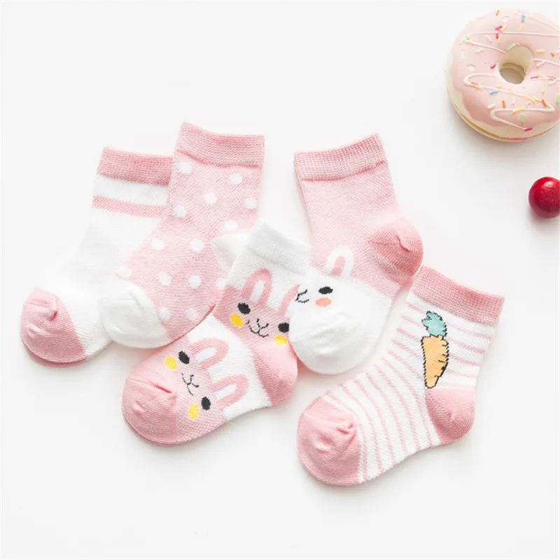 5Pairs/lot Soft Cotton Kids Socks For Girls Boys Casual Cartoon Baby Breathable Boys Girls Autumn Children\'s Socks Gifts 2022