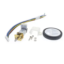 DC 6V Encoder Motor Gear N20 Micro Gear Motor Electric Mini Motor with 34mm Wheel Screws Mounting Bracket Coupling Kit