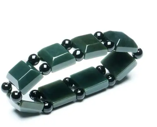 Hand Carved Bangle Natural Hetian Jade Beads Beaded Charm Bracelet Jewelry Gift Wholesale