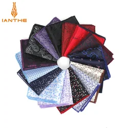 Polyester Hanky Paisley Men Fashion Dot Pocket Square Handkerchiefs for Men Suit Tie Dress Shirts Flower Jacquard Handkerchief