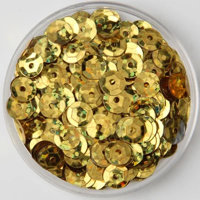 750pcs Large Round Sequins 10mm PVC Cup Sequin Sewing DIY Garment Accessories Craft Laser Gold