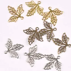 50 Pcs Filigree Wraps Leaves Metal Connectors Crafts For Jewelry Making   Embellishments Scrapbooking 25.5x23mm YKL0739