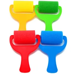 4pcs Sponge Roller Brush Set 70mm Width Paint Roller Kids Art Craft Painting Tool Kit DIY Children Painting Brushes