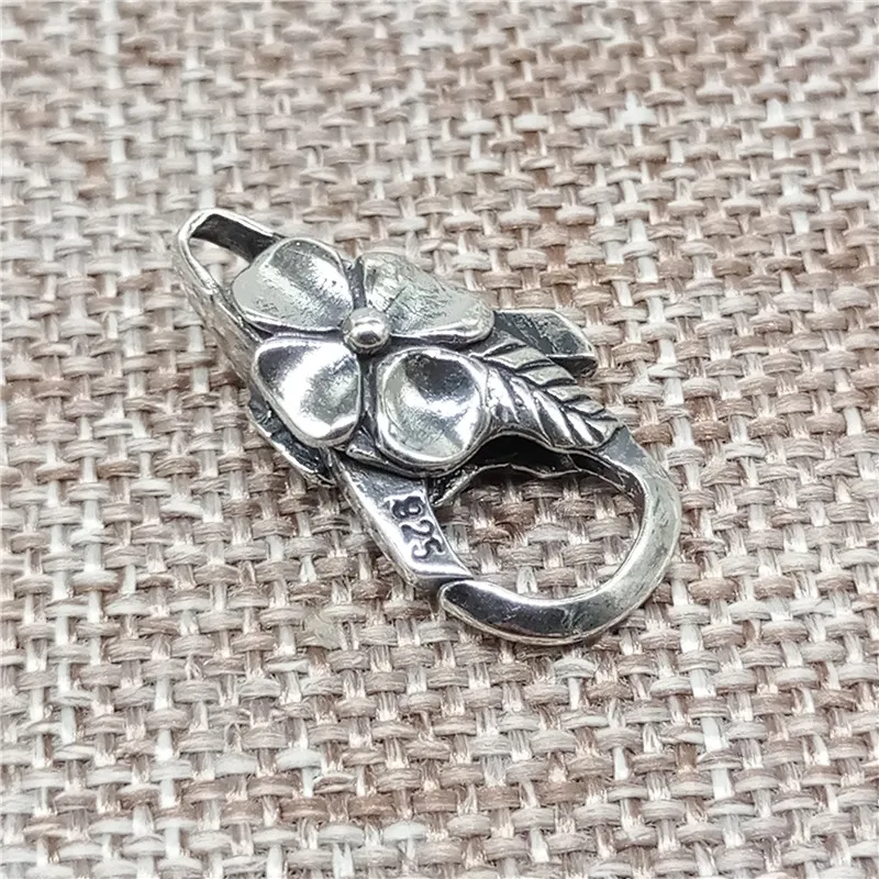 

925 Sterling Silver Leaf Flower Lobster Claw Clasp for Bracelet Necklace