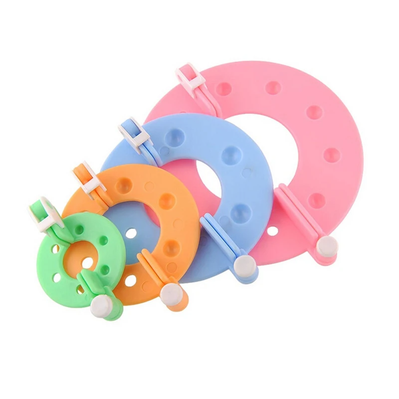 1 مجموعة 4 أحجام زغب الكرة ويفر PomPom صانع الحياكة تلوح في الأفق كيت طفل #2