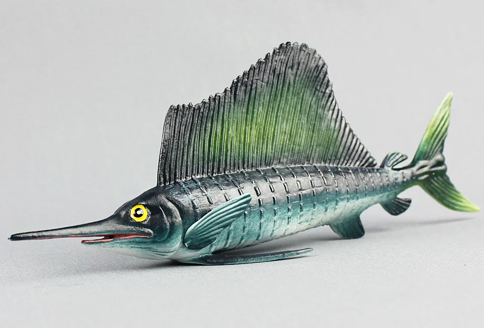 simulation swordfish Marine life Static Plastic toy 21x4x7cm model Environmental PVC Cognition prop model funny toy gift w0886