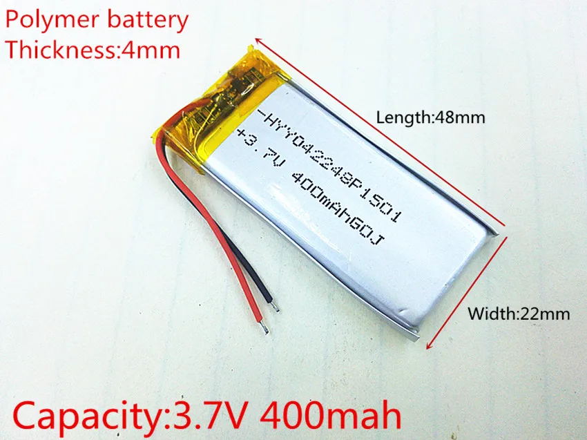 Polymer batterie 400 mah 3,7 V 402248 smart home MP3 lautsprecher Li-Ion batterie für dvr, GPS, mp3, mp4, handy, sprechen