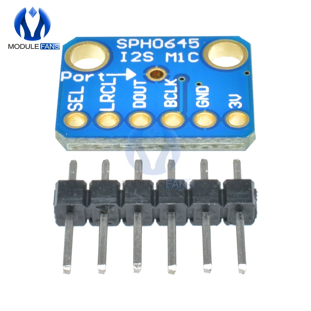TECNOULAB 2x SPH0645 I2S MEMS Mikrofon Breakout Board – 1,6–3,6 V, Für Arduino Zero, Raspberry Pi & Co.