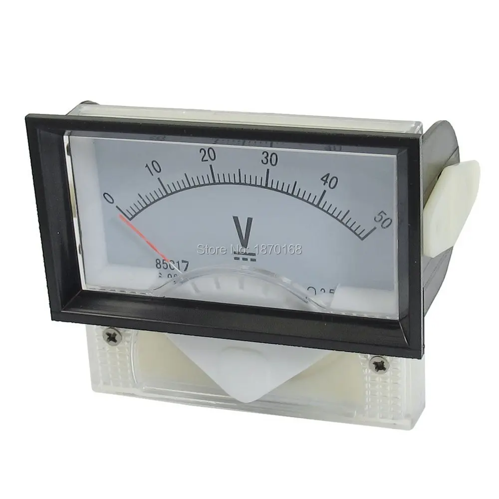 Class 2.5 Accuracy White Plastic Voltmeter DC 0-50V 85C17