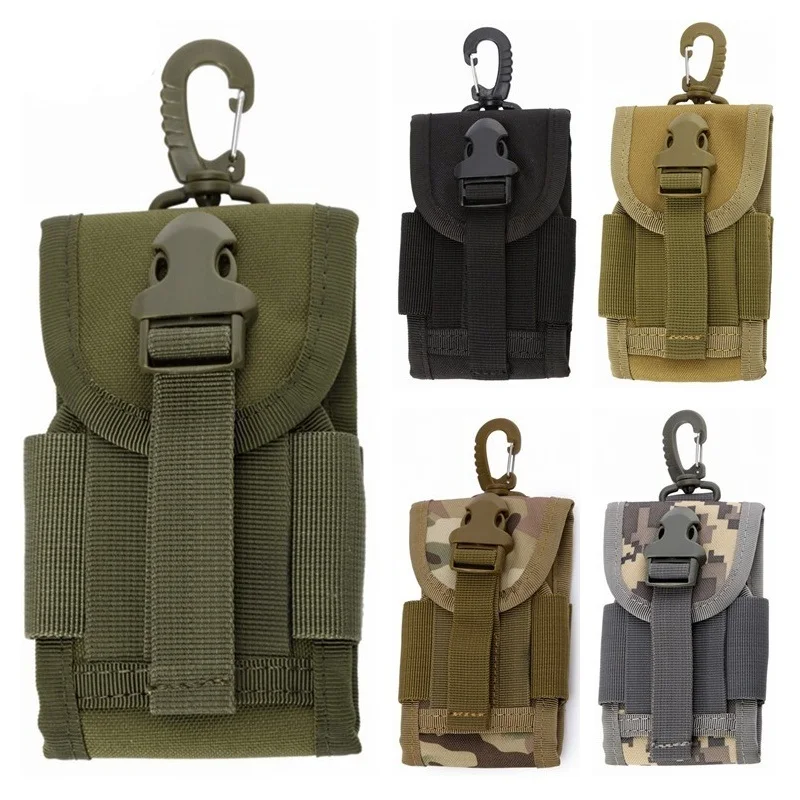  4.5 Inch Outdoor  Tactical Universal Molle Mobile Phone Hook Cover Pouch Case Belt Cell Phone Holder Waist Bag