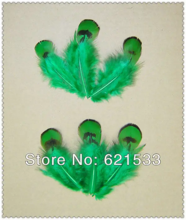 100Pcs/Lot 5-8CM YELLOW Reeves Venery Pheasant Plumage feathers Dyed Green Colour,Reeves Craft feathers