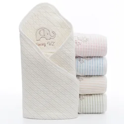 Coperta per neonato neonato Bebe mussola di cotone traspirante avvolgere Swaddle per New Baby con cappuccio sacco a pelo Parisarc coperte