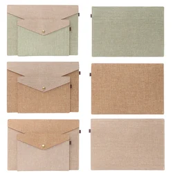 A4 A5 Simple Elegant Stationery Folder Document Bag Imitation linen Canvas Felt File Bag Portfolio Office Study Briefcase