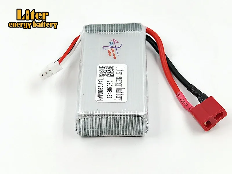 5pcs/set 7.4V 2500mAh 903462 Lipo Battery 12423 12428 For Wltoys 12423 12428 Crawler Car Battery Lithium battery