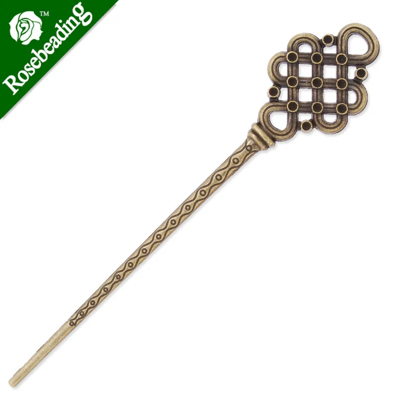 30x148mm Antique Bronze Hair Stick,Chinese knot,Metal Hair Stick, Hair Accessories,Hair Sticks Hairpin,10PCS/lot-C3891