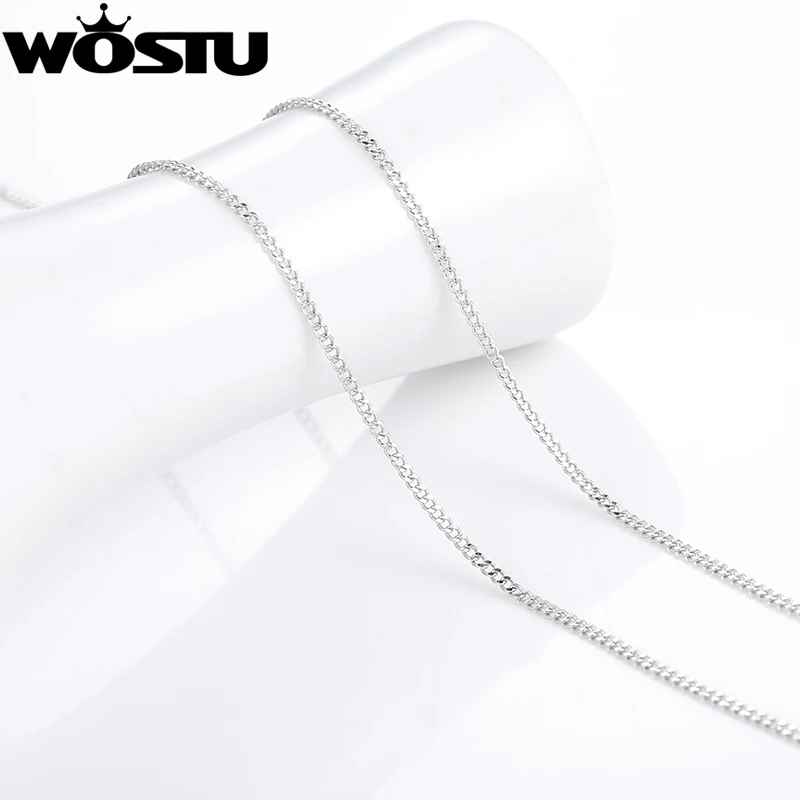 Bán Bạc 925 Liên Kết Chuỗi Dây Chuyền Phù Hợp Với Mặt Dây Chuyền Quyến Rũ Dành Cho Nữ Sang Trọng S925 Món Quà Trang Sức CQA006