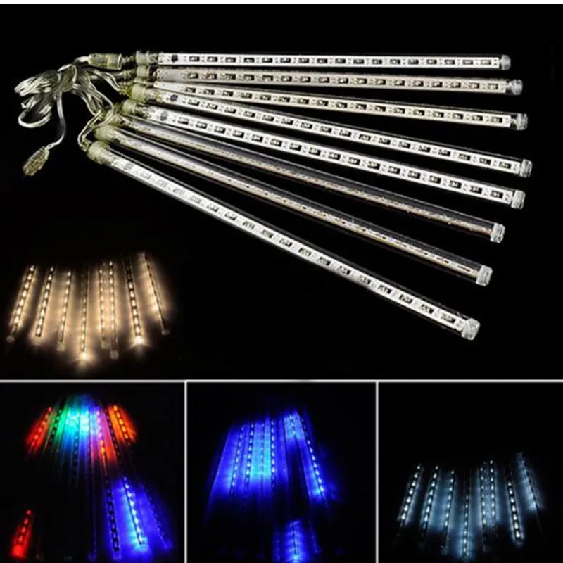 High Quality 50cm LED Christmas Lights Outdoor LED Meteor Rain Light For Wedding Decoration  8 Tubes 85-220V EU&US Plug