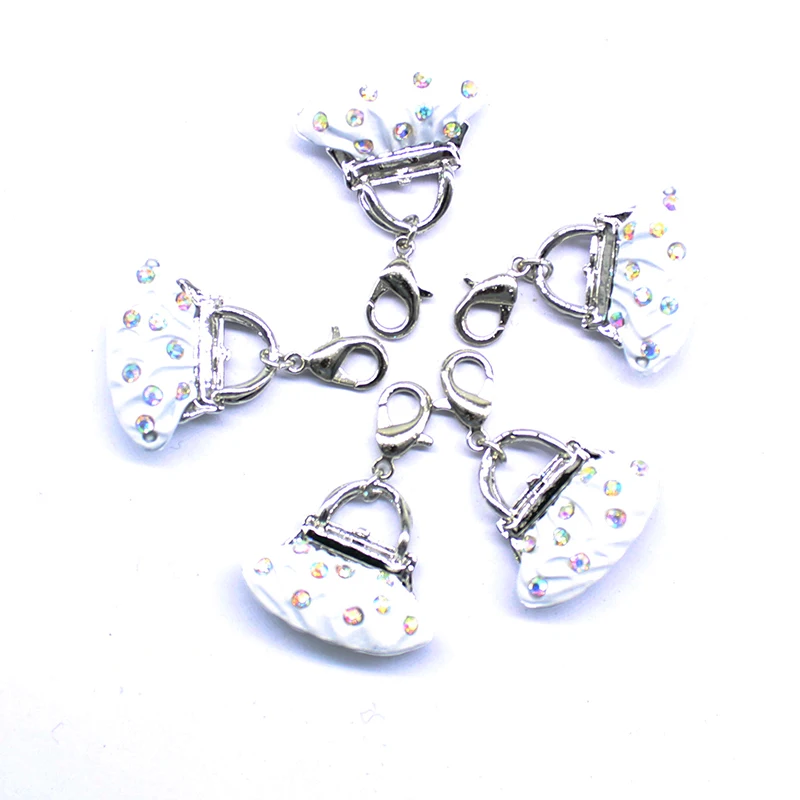 White bag lobster clasp pendant charm fashion DIY accessories