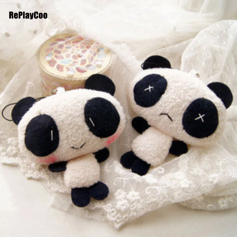 50pcs/lot Mini Teddy panda Stuffed Plush Toys 10cm Small panda Stuffed Toys pelucia Pendant Kids Birthday Gift Party Decor 08