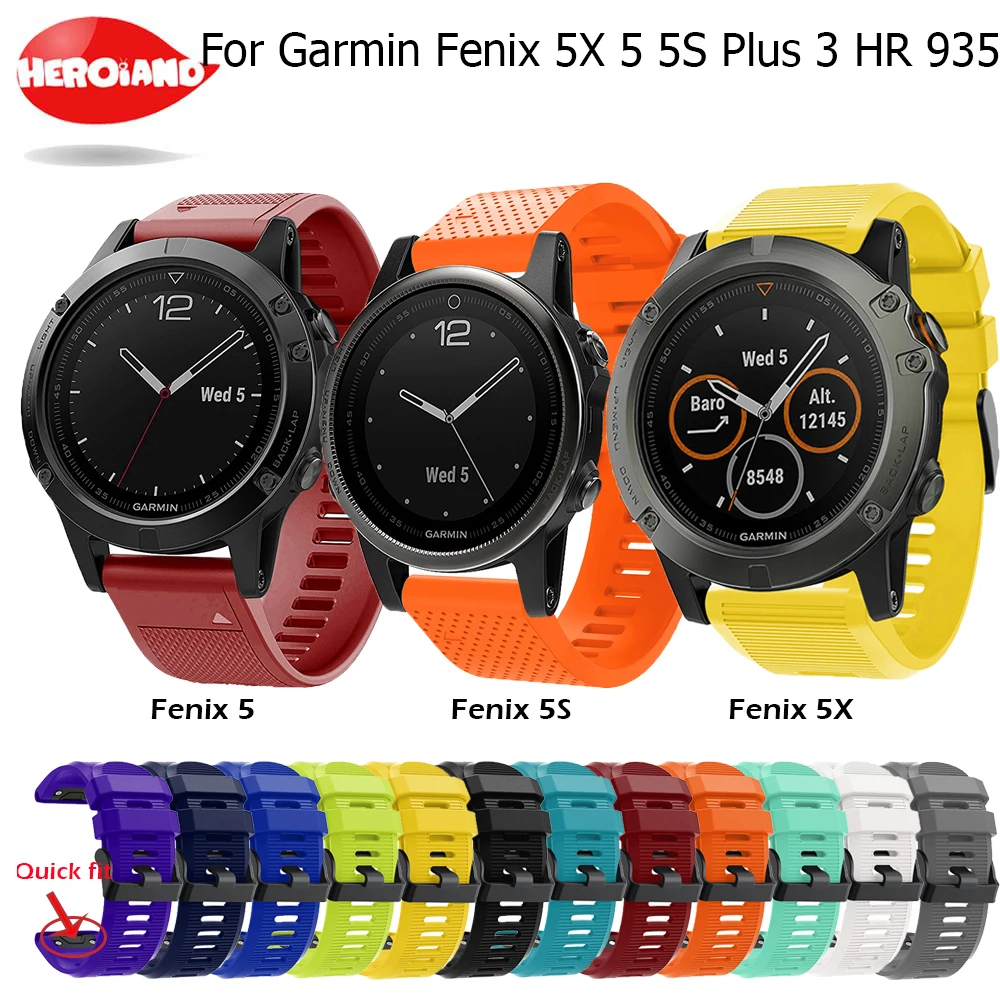 الإفراج السريع سيليكون سهلة تناسب المعصم الفرقة حزام 26 22 20 مللي متر الفرقة سوار ل Garmin Fenix 5X 5 5S زائد 3 HR Forerunner 935 ساعة