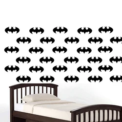 50 Pieces/Set Bat Logo Wall Stickers Decals Removable DIY Nursery Vinyls Poster Art Sticker for Baby Kids Rooms Home Decor