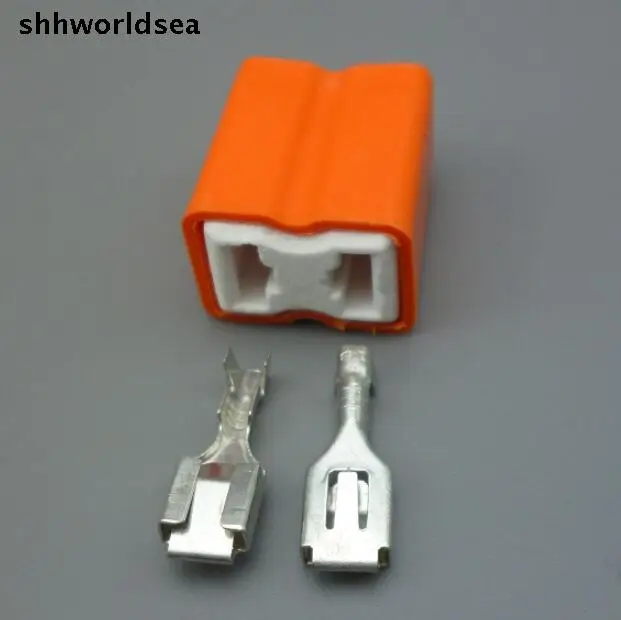 

shhworldsea 5/10/50/100set H7 H2 6.3MM Female High Heat Resistant Headlight Extend Connector Adapter Socket