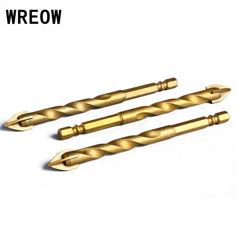 

1Pc Hex Shank Titanium Tungsten Drill Bit Carbide Tile Glass Cross Spear Head Drilling Cutter Tool 6mm 8mm 10mm 12mm