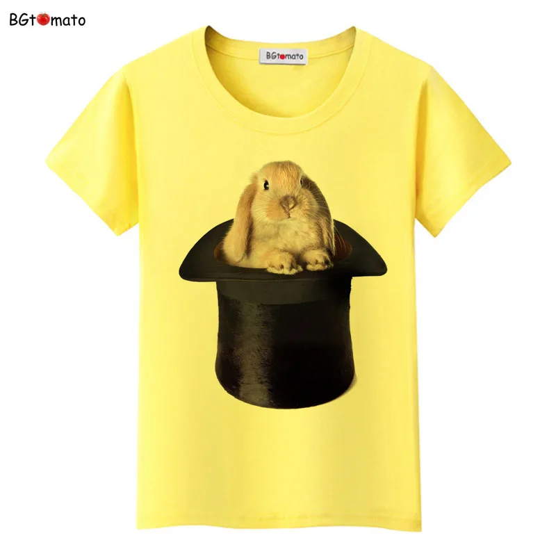 Magic Hat Rabbit T-shirts for women Fashion creative personality lovely shirts Brand Good quality casual tops tees