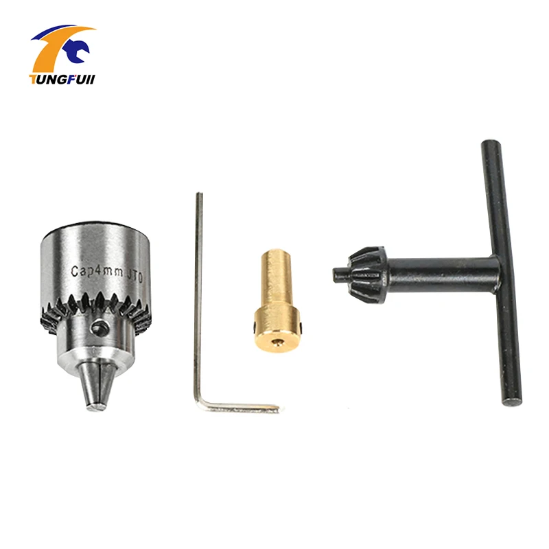 Tungfull Motor Drill Chucks 0.3-4mm Jto Taper With Chuck Key 3.17mm Brass/5mm Steel Mini Electric Motor Drill Chucks Clamping