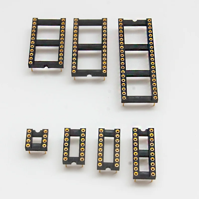 2PCS Gold Plated IC Sockets Block DIP8 DIP14 DIP16 DIP18 DIP20 DIP24 DIP28 DIP40 Pins Connector DIP Socket  8P-40P Pin