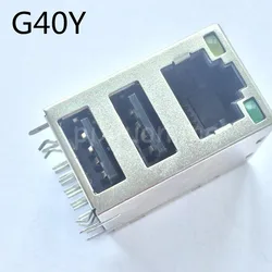 1pc G40Y RJ45 USB Ethernet Cable Female Socket Connector With 2 LED Data Connection Interface Charging Sale at a Loss France