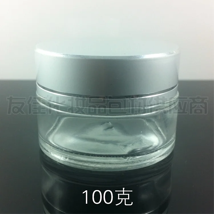 

50pieces 100g clear cream jar,empty clear glass 100g cosmetic jar,wholesale 100 g glass jar or cream container for personal care