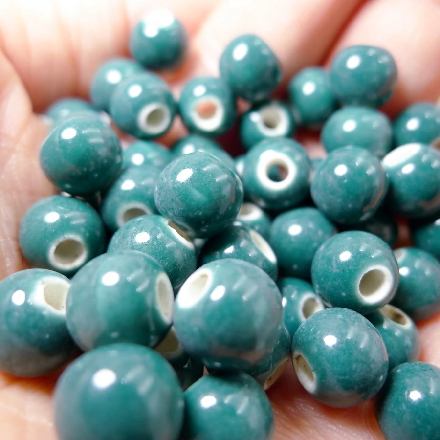 8# 100pcs China Ceramic Beads  Promotion For Bracelet Making Porcelain Bead For Jewelry Making 8mm  Beads #A403C