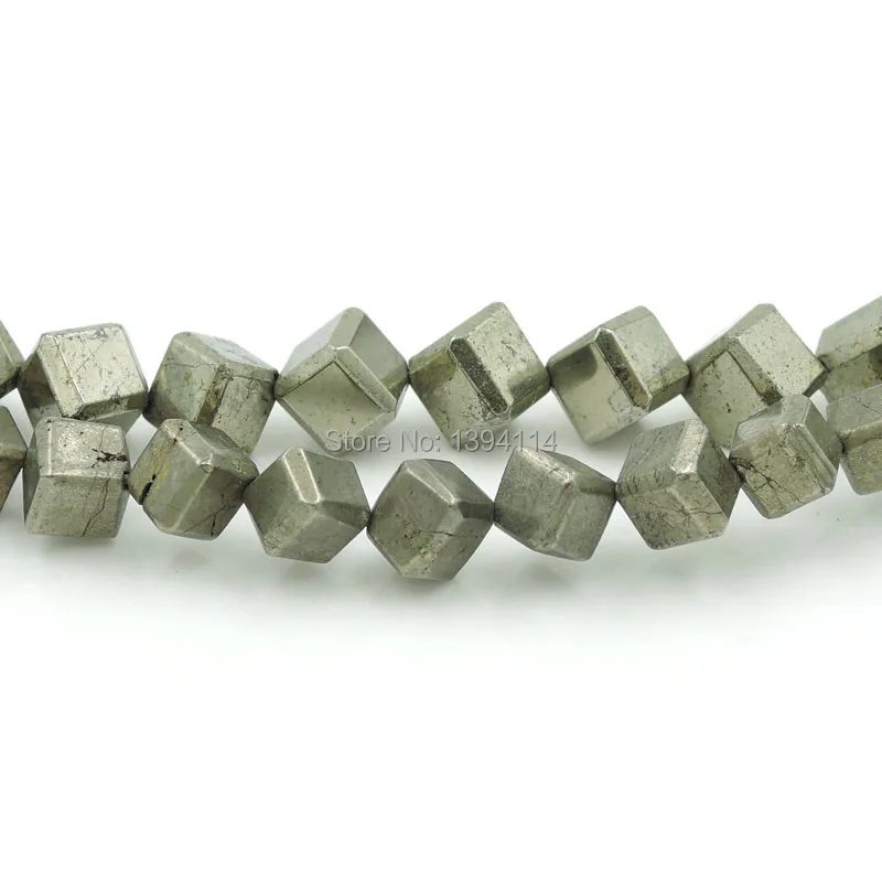 

Natural Pyrite Chamfer Square Beads Strand For Making Bracelets Or Necklaces Jewelry