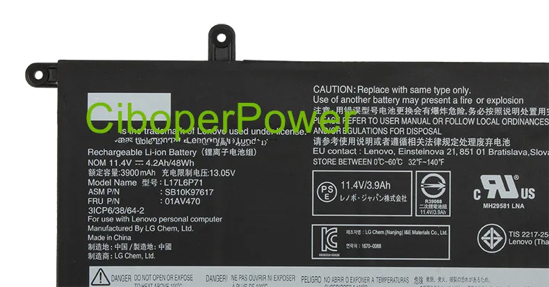 Original 11.4V 48Wh battery For L17L6P71 SB10K97617 L17M6P71 01AV470