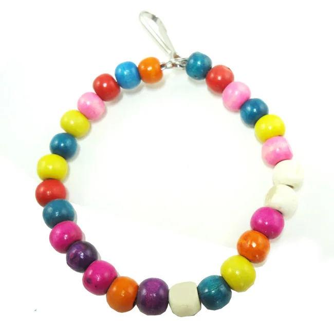 1PCS Rainbow Beads Swing Rings Parrot Birds Toys Xuan Feng Starling Pearl