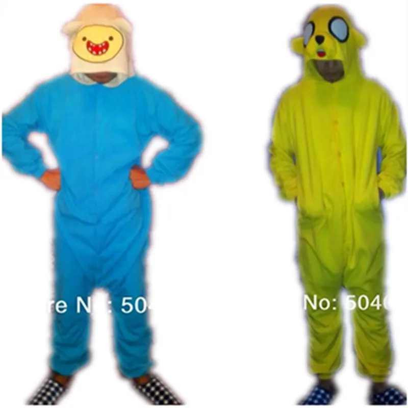 Adventure go Finn Jake Onesies Pajamas Cartoon Anime Animals Yellow dog Cosplay Costume unisex Adult Sleepwear Onesie jumpsuit