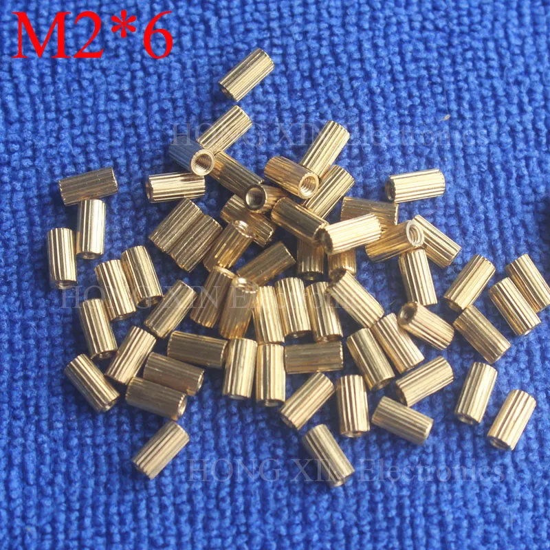 M2*6 1Pcs Brass Spacer Standoff 6mm Female To Female Standoffs column cylindrical High Quality 1 piece sale