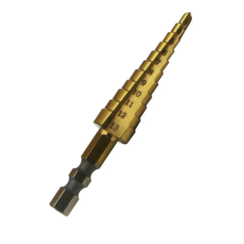 Professional Woodworking Tools Step Drill Bit Hole Cutter HSS Hex Shank Pagoda Metal Steel Cut Tool for Sheet Metal 3-13mm