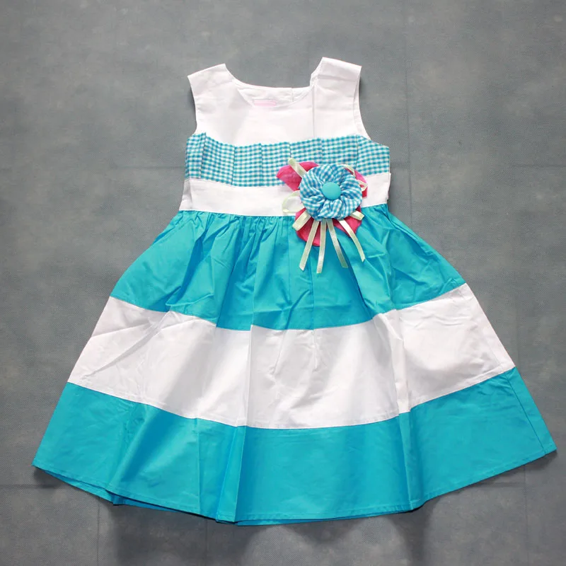 2023 Girls' 100% cotton patchwork vest dress 2-8Y