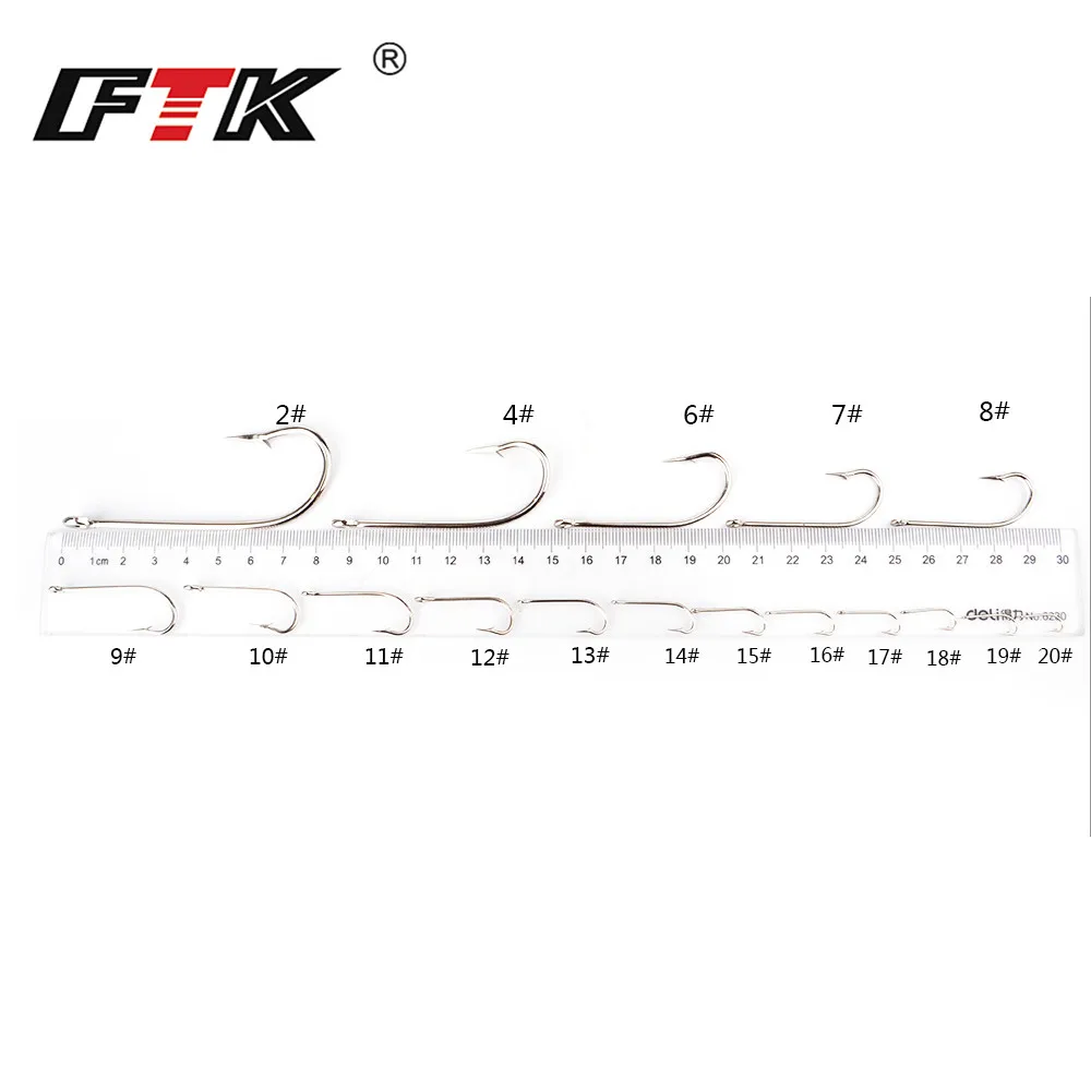 FTK Barbed Fishhook Flatted Round 2-9# 50PCS 10-20# 100PCS/LOTCarp Feeder Anzol Fishooks Fishing Peche Tackle Hook For Fishing
