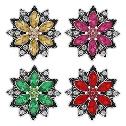 KZ3353 Beauty Rhinestone Flowers Trendy 20MM snap buttons for snap bracelet snap jewelry wholesale Gift