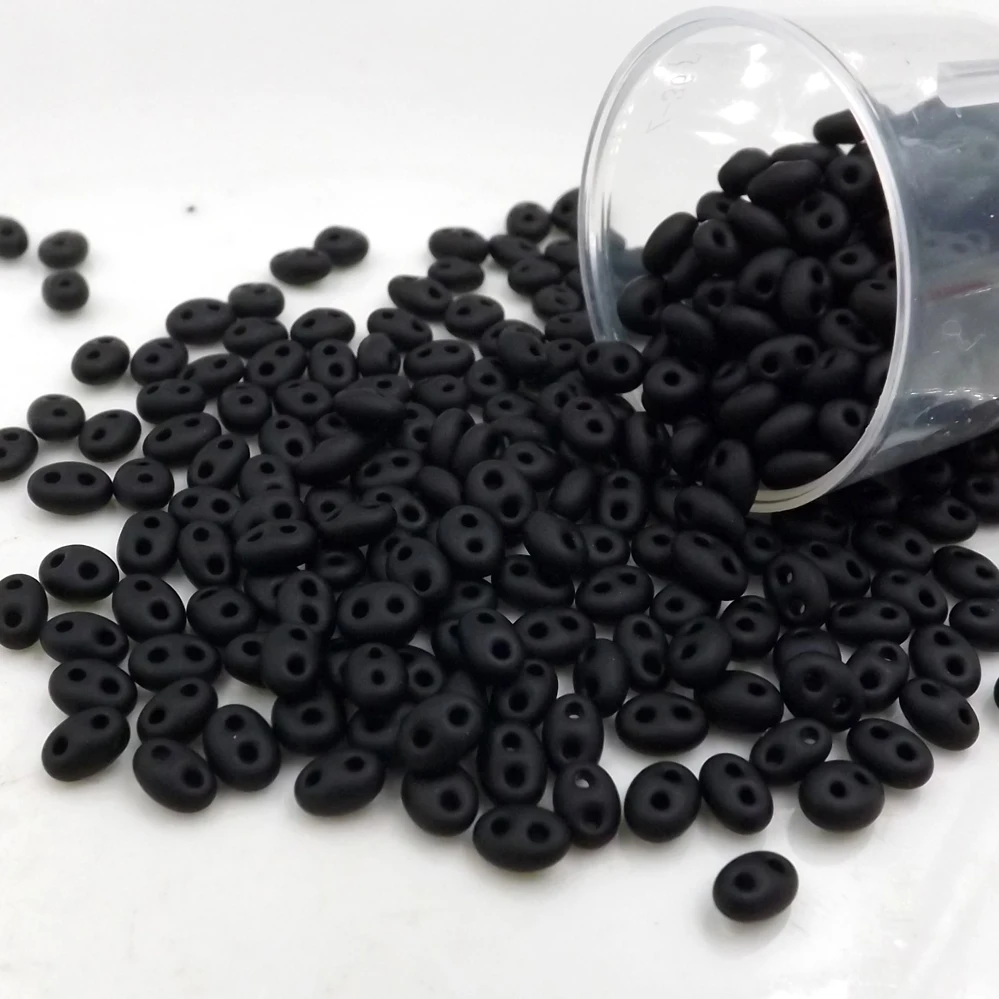 CHOOSE COLOR 100pcs Luster Czech Glass Seed Beads Two Hole beads 5x2.5mm