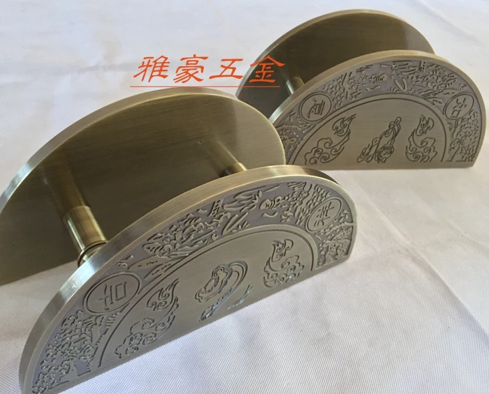 Modern Chinese semi circular bronze handle / Chinese antique doors handle / glass door handle