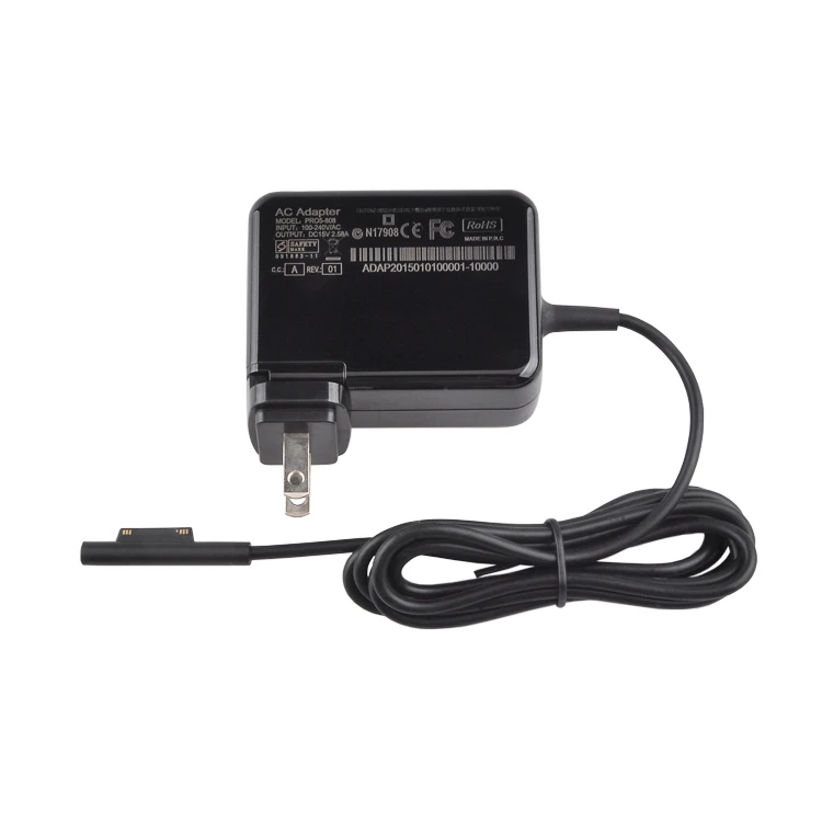 Cargador de pared para portátil, fuente de alimentación de tableta, 15V, 2.58A, 38W, CA, para Microsoft Surface Pro 5
